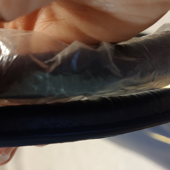 Joy & Iman dark blue leather tote bag. NWOT. - Picture 6 of 14